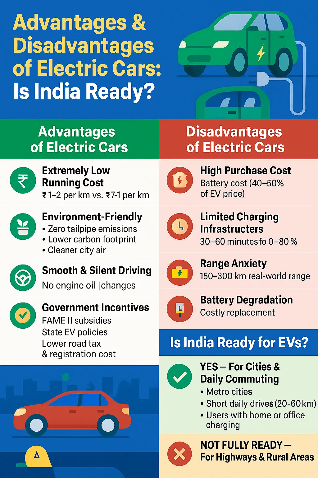 Analysing the Advantages & Disadvantages of Electric Cars: Is India Ready?